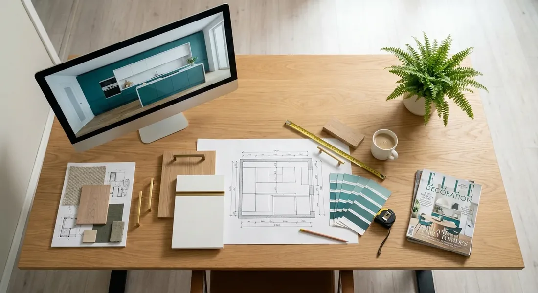 Plan 3D de cuisine sur-mesure par Bricol' Girl